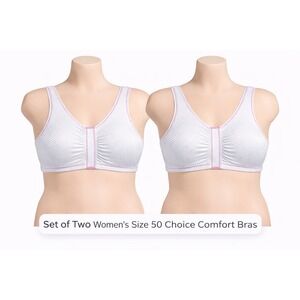 Dream Products Doctors Choice Comfort Bra Set of 2 White Pink Size 50 37087‎ NWT